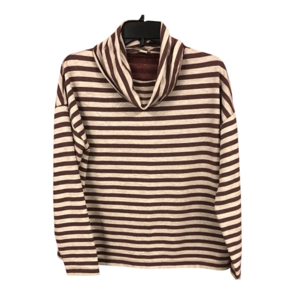 J CREW STRIPED COWL NECK SWEAT SHIRT S